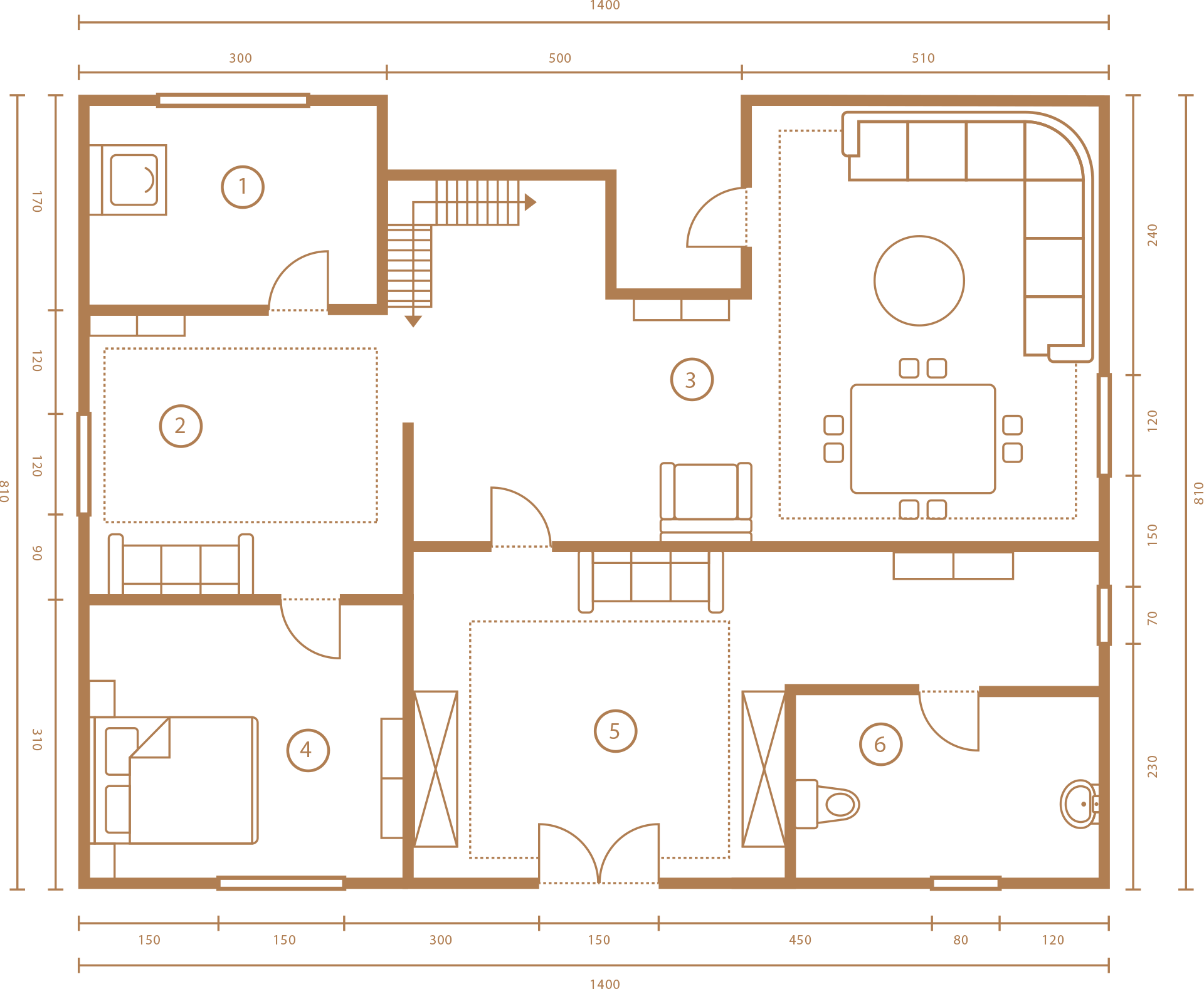 Contoh floor plan unit Apartment Orange County